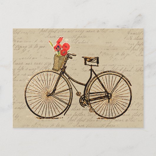 Vintage fiets briefkaart (Voorkant)