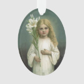 Vintage fille Angélique Robe Blanche Fleurs Lys (devant)