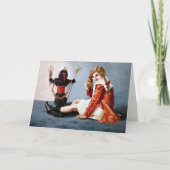 Vintage fille avec Krampus carte de Noël (Devant)