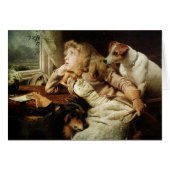 Vintage fille et deux chiens (Devant horizontal)