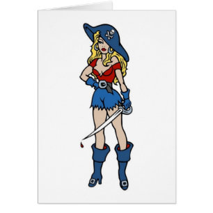 Vintage fille pirate avec Dagger et gouttes de san