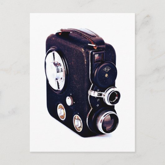 Vintage | Filmcamera Retro Briefkaart (Voorkant)