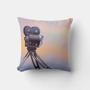 Vintage filmcamera zonsondergang kussen