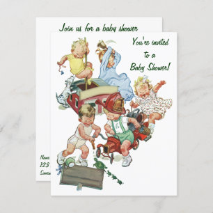Vintage Fireman Thème Baby shower Invitation