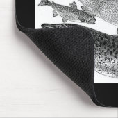 Vintage Fish Print Muismat (Hoek)