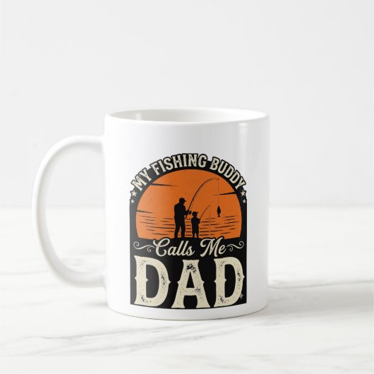 Vintage Fishing Buddy Papa Shirt Ontwerp_1 Koffiemok (Links)