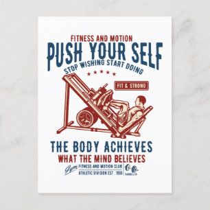 Vintage fitnessbeweging Briefkaart