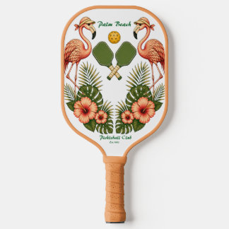 Vintage Flamingo Pickleball Paddle | Retro Palm Be
