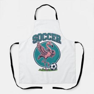 Vintage Flamingo Voetbalspeler Grafische T-shirt_1 Schort