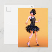 Vintage Flapperdansen Briefkaart (Voorkant / Achterkant)