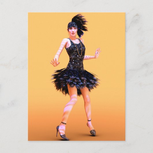 Vintage Flapperdansen Briefkaart (Voorkant)