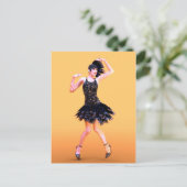 Vintage Flapperdansen Briefkaart (Staand voorkant)