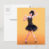 Vintage Flapperdansen Briefkaart (Voorkant / Achterkant)