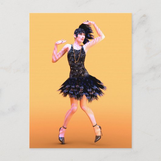 Vintage Flapperdansen Briefkaart (Voorkant)