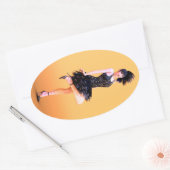 Vintage Flapperdansen Ovale Sticker (Envelop)