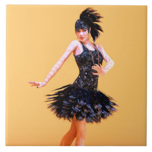 Vintage Flapperdansen Tegeltje