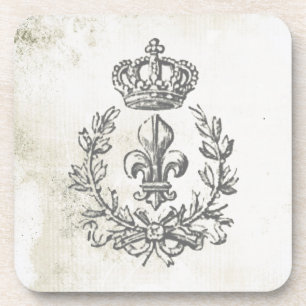 Vintage Fleur de Lis et dessous de verre de