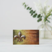 Vintage Fleur de lis Logo Visitekaartje (Staand voorkant)