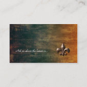 Vintage Fleur de lis Logo Visitekaartje (Achterkant)