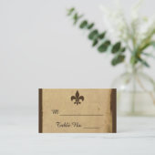 Vintage Fleur De Lis Mariage Cartes de Place (Debout devant)