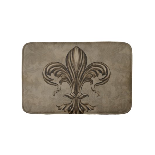 Vintage Fleur-de-lis Sepia Badmat (Voorkant)