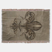 Vintage Fleur-de-lis Sepia Deken (Voorkant)
