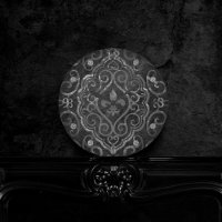 Vintage Fleur de Lis | Zwarte Silver Grunge Damask