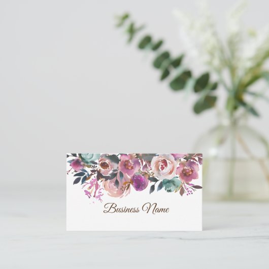 vintage fleuri, carte de visite rétro (Debout devant)