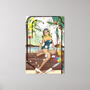 Vintage flipperkast spel canvas afdruk
