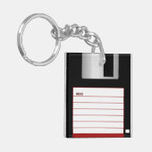 Vintage Floppy Disk Sleutelhanger (Voorkant Links)