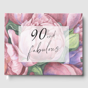 Vintage Floral 90e Verjaardagsfeest Gastenboek