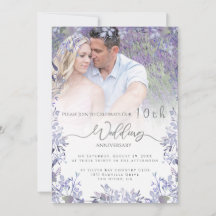 Vintage Floral anniversaire Invitation photo