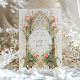 Vintage Floral Art Nouveau Faire-part de mariage
