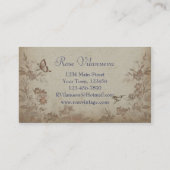 Vintage Floral Beige Visitekaartje (Achterkant)