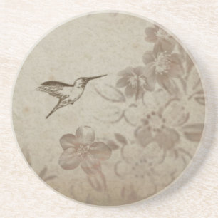Vintage Floral Beige Zandsteen Onderzetter