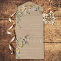 Vintage Floral & Bird Tan No Dinner