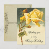 Vintage Floral Birthday Briefkaart (Voorkant / Achterkant)