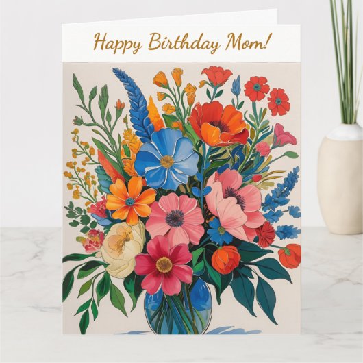 Vintage Floral Bonne carte d'anniversaire (Devant)