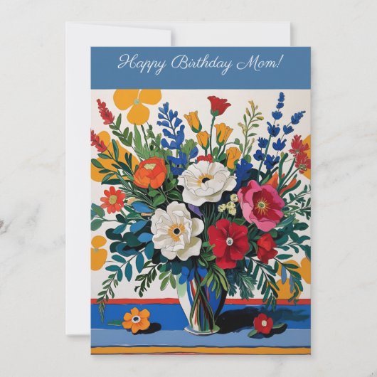 Vintage Floral Bonne carte mère d'anniversaire (Devant)