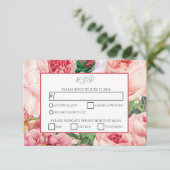 Vintage Floral & Botanique Rose Roses Mariage RSVP (Debout devant)