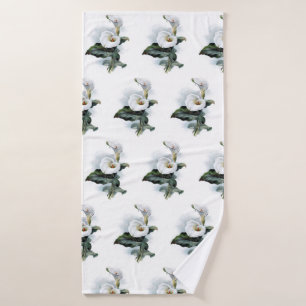 Vintage Floral Calla Lily Elegant Bathroom Decor Badhanddoek