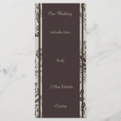 Vintage Floral Cambridge Programme de mariage Brow (Dos)