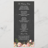 Vintage Floral Chalkboard Script Wedding Programme (Dos)