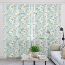 Vintage Floral Chinoiserie Blackout rideaux