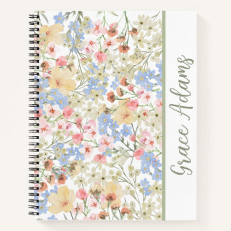 Vintage Floral Colorful Personalized Notebook  Notitieboek