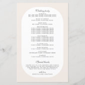 Vintage Floral Cream Wedding Programme (Dos)