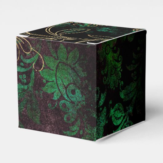 Vintage Floral Damask Bedankdoosjes (Voorkant Zijde)