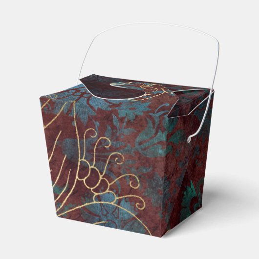 Vintage Floral Damask Bedankdoosjes (Voorkant Zijde)