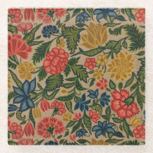 Vintage Floral Designer Garden Artwork Glazen Onderzetter