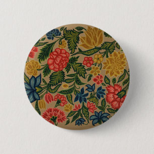 Vintage Floral Designer Garden Artwork Ronde Button 5,7 Cm